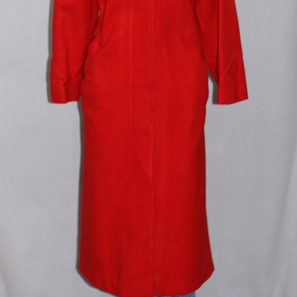 Charles Klein Red Wool Trench Coat - Picture 8 of 12